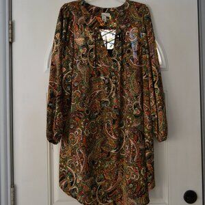 Womens boho paisley print dress
